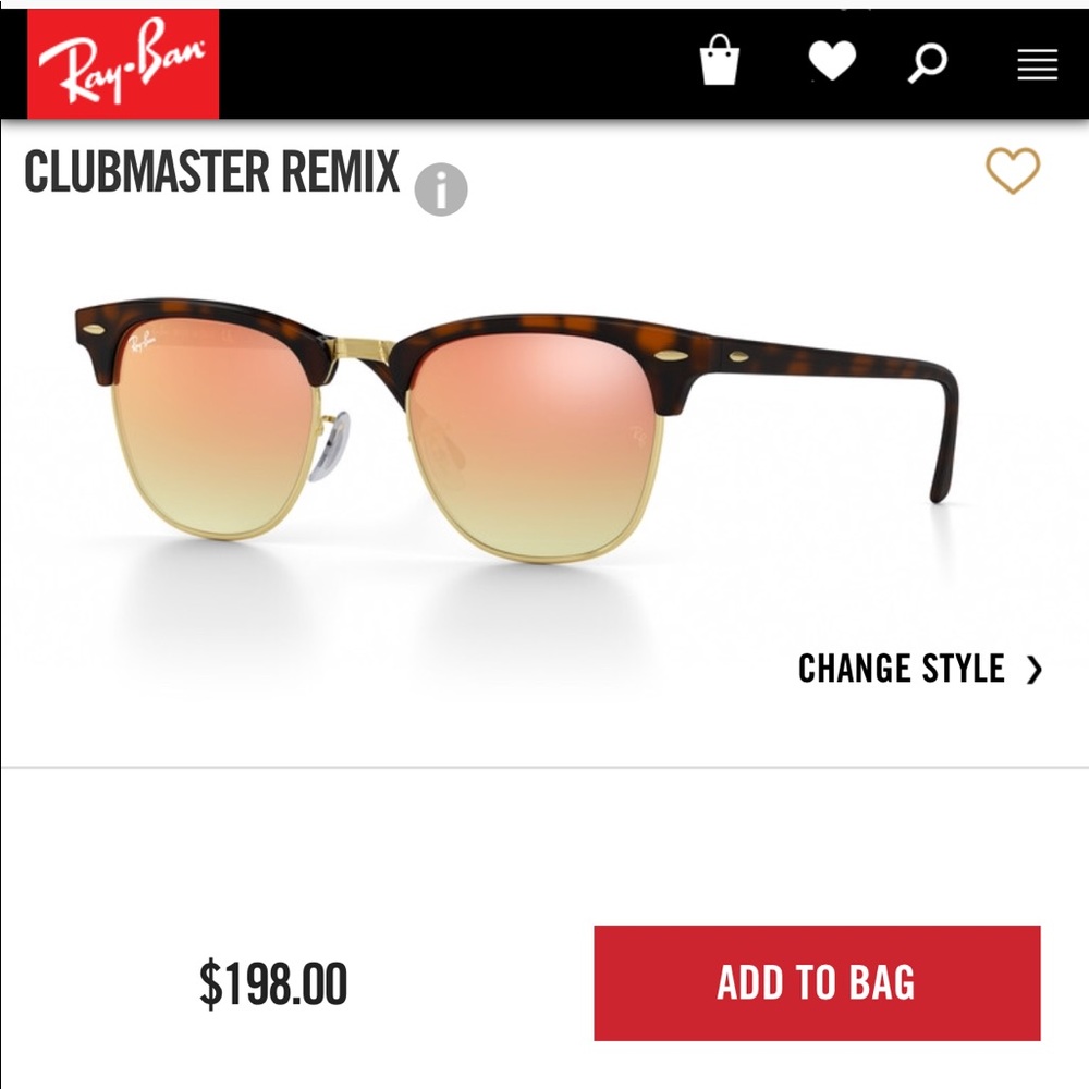 Ray-Bans w/ Rose Gold Lenses